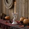Spooky Home Decor Cute Ghost Candle Holder, Iridescent Resin Pedestal for Artistic Accents Taper Candles, Gothic Candlestick Stand Table Gift