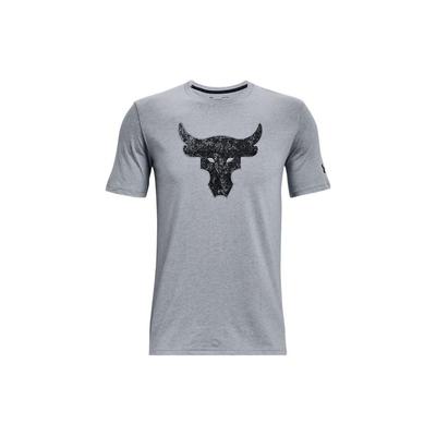 Project Rock Bull Print Crew Neck Short Sleeve T-Shirt Men Tops Grey 1371214-035