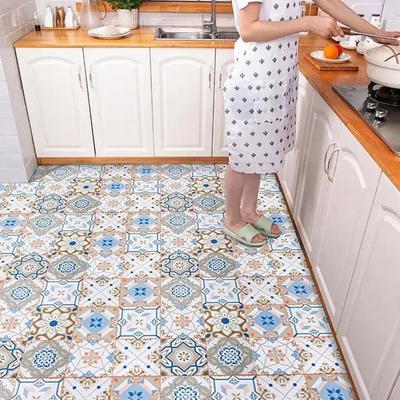 Autocollants de sol imperméables pour rénovation de cuisine, Protection de sol auto-adhésive en PVC, Antidérapant, 60 cm x 1 m