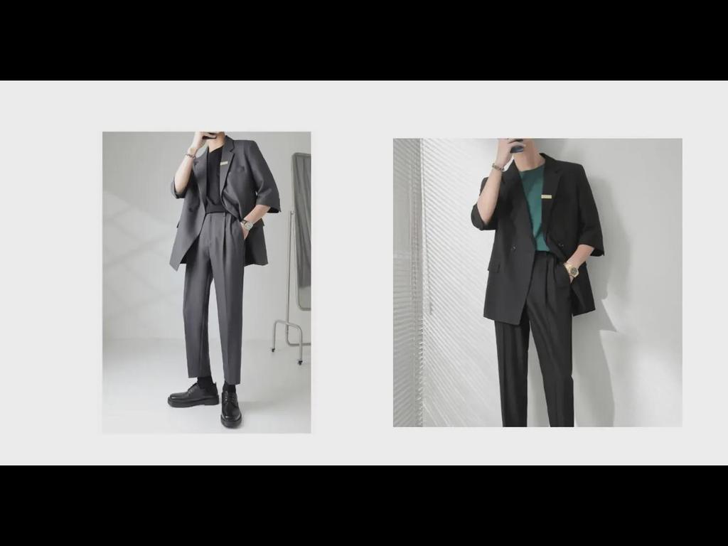 Men's Korean Style Light Casual Short-Sleeved Spring/Summer Suit