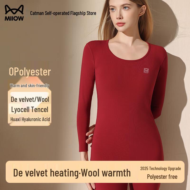 Miiow Women's Thermal Underwear Set - Wool & Tencel Blend