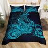 Motocross Bedding Set Full Motorcycle Racer Comforter Cover Extreme Sport Duvet Cover Dirt Bike Motor Vehicles Biker Quilt Cover