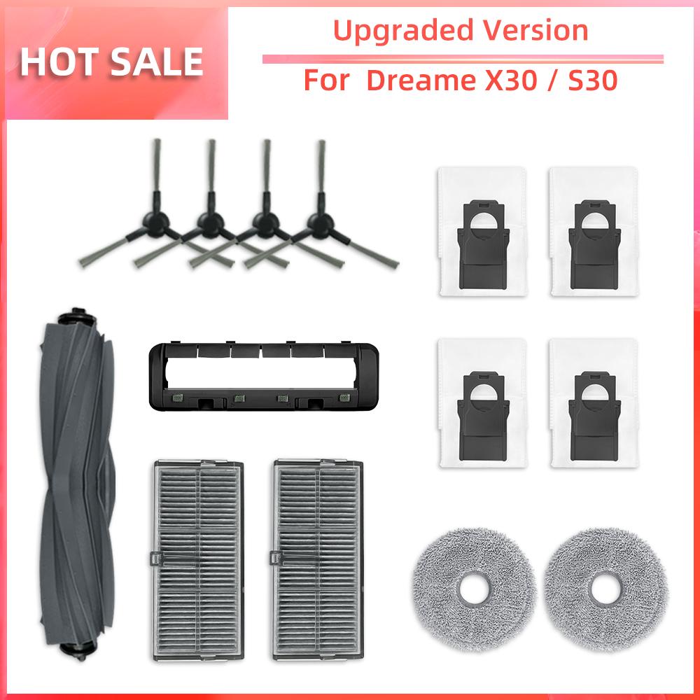 Compatible for Dreame X30 Ultra / X30 Pro Robot Vacuum Main Side Brush Hepa Filter Mop Pad Dust Bag Parts Accessories
