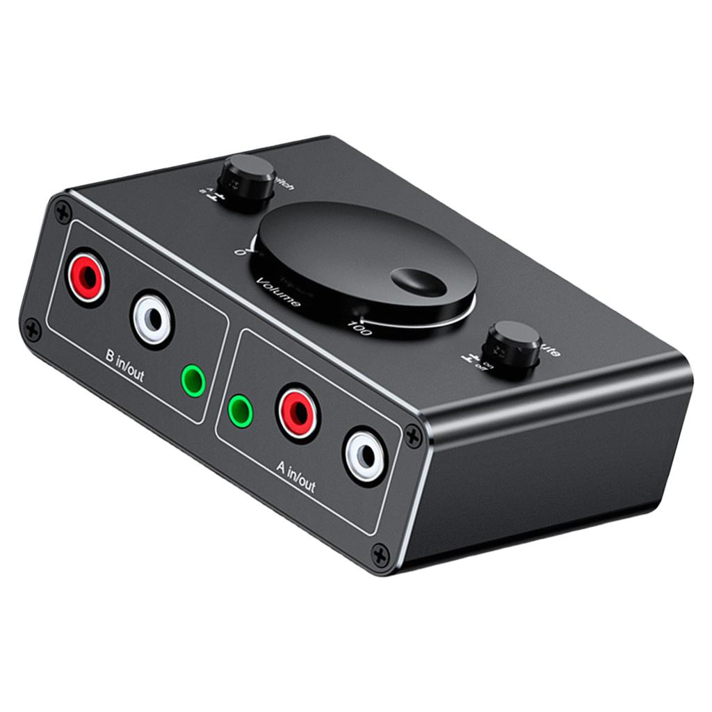 Bidirectional 3.5mm 2RCA Auditory Switcher 2 In 1 Out with Sound Control and Mute Button for Versatiled Use