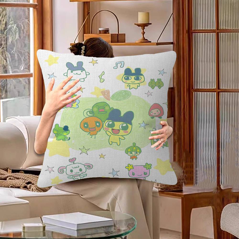 Game Fanart Cute Cartoon TTamagotchi Pillow Cushion Cover Pillowcase Living Room Sofa Home Decor Customized