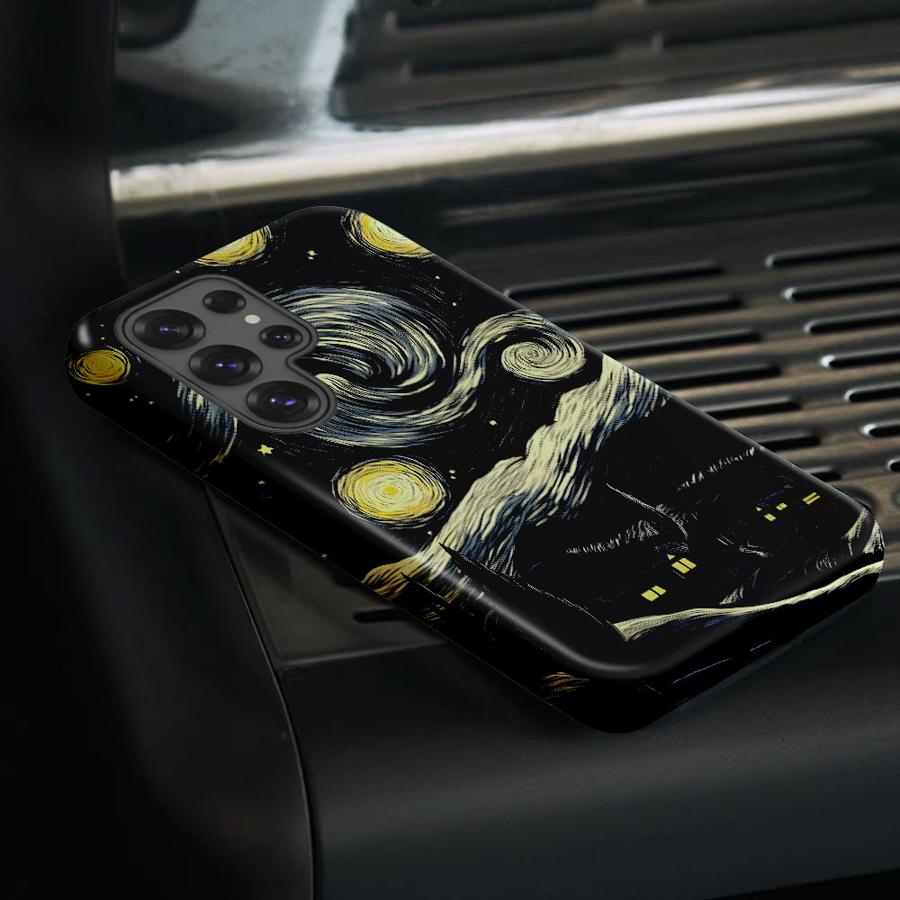 Van Gogh Starry Sky Oil Painting Phone Case for Samsung Galaxy S25 S25Ultra S24 Ultra S23 A56 A16 S23Ultra S20 FE A36 A26 Soft