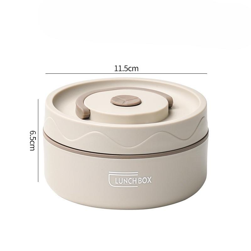 316L Food Grade Stainless Steel Lunch Box Microwave Safe Round Portable Minimalist Multi Layer Soup Bowl