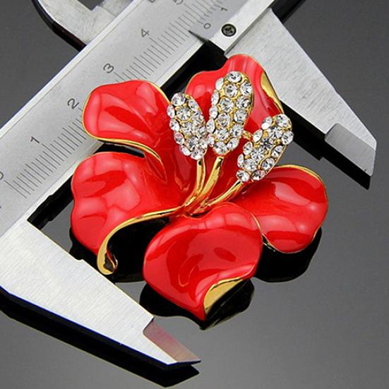 כלה תכשיטי חתונה ריינסטון לילי פרח צעיף סיכת סיכת ליידי מתנה למסיבה