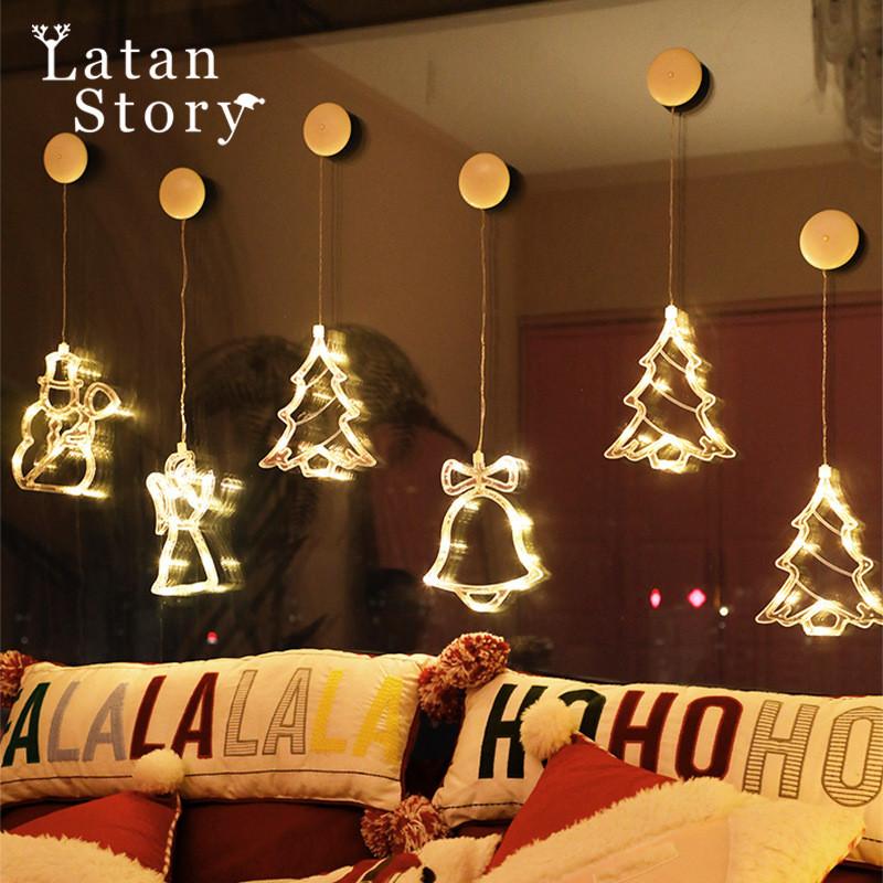 Seasonal Christmas Pvc Sucker Lights Reindeer Moon Snowflake Holiday Decor Party