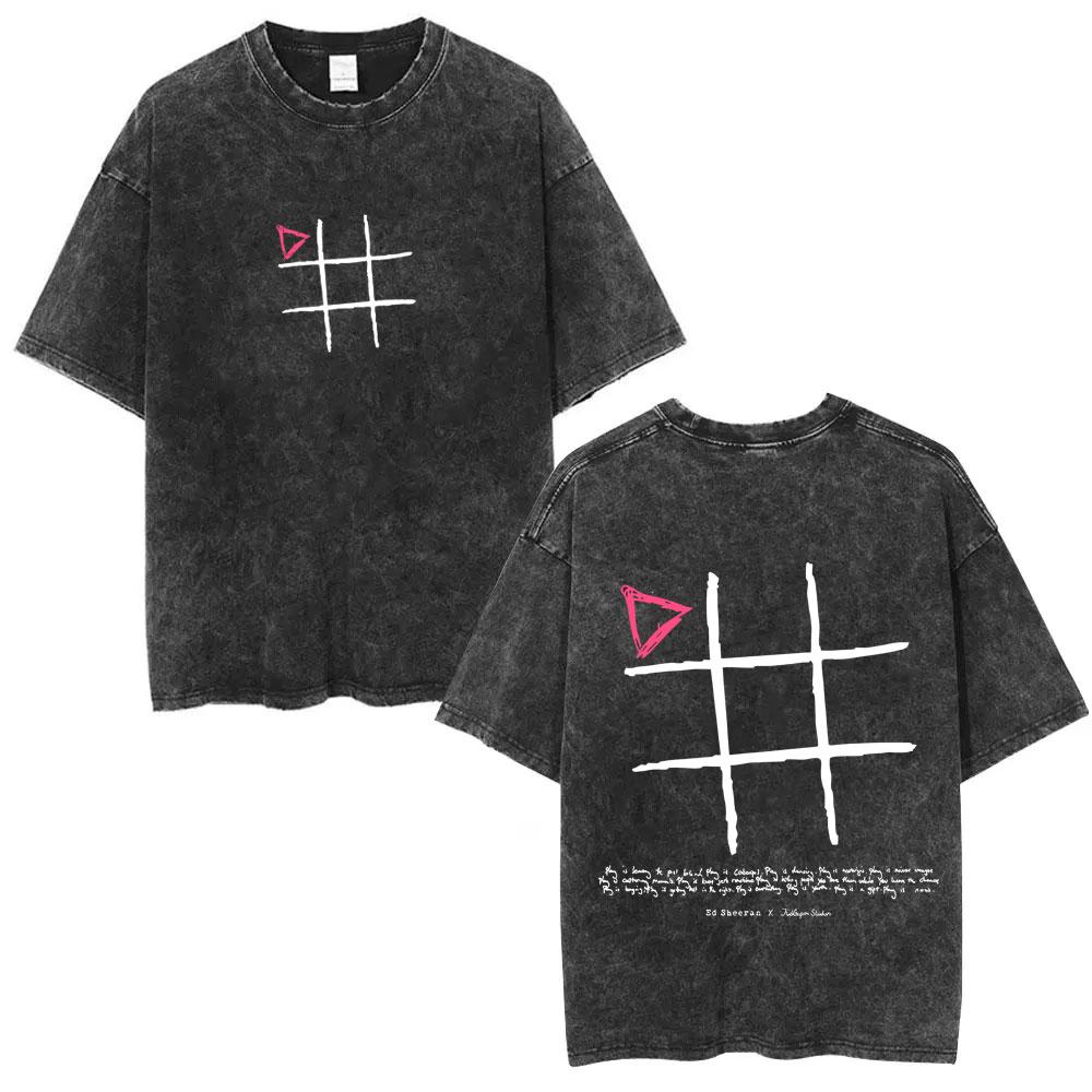 

Washed Vintage Ed Sheeran Play Graphic Tshirt Men Women Hip Hop Fashion Pop Music T Shirts Mens Gothic Oversized Streetwear S