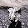 Huitan Gorgeous Women Ring Inlaid Brilliant Marquise CZ Geometric Design Party Lady Accessories Fashion Wedding Charming Jewelry