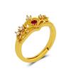 Double-Layer Zircon Love Flower Ring - Adjustable, Luxury Japanese & Korean Design