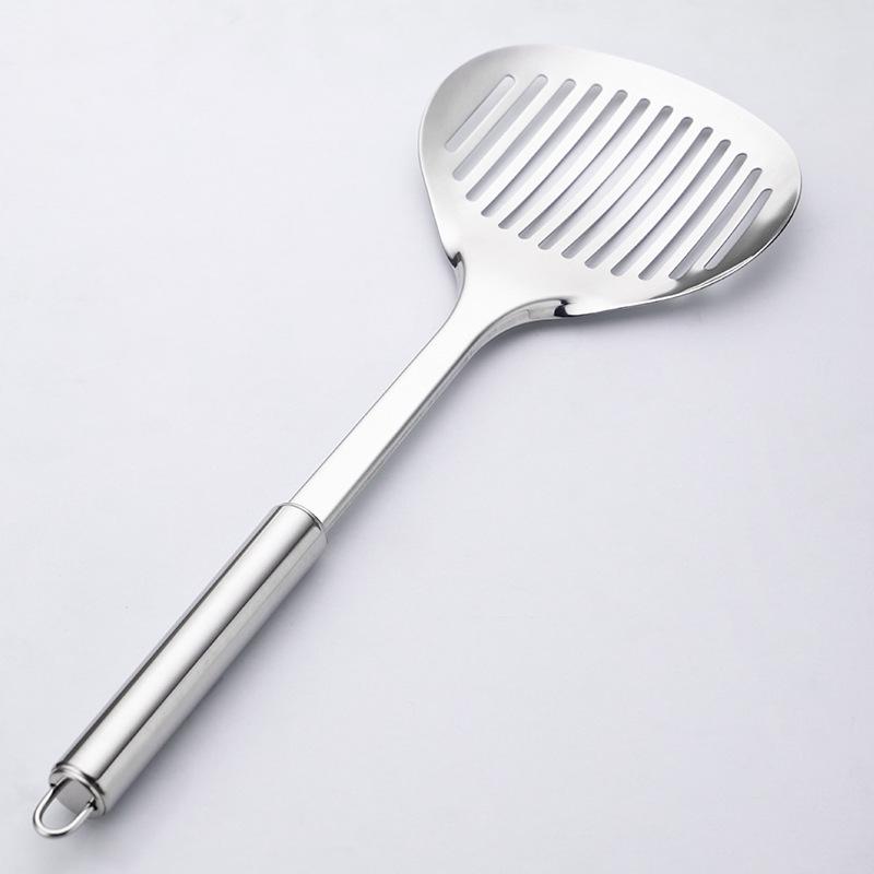 Stainless Steel Kitchen Set: Includes Heat-Resistant Spatula, Slotted Spoon, Soup Ladle for Home and Outdoor Use