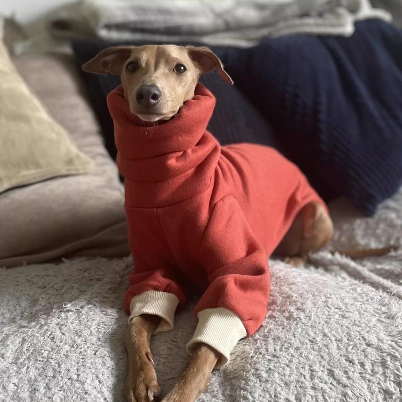 New Year Red Dog Clothes Winter Warm Clothing Winter Fleece Pets High-Neck Dog Sweatshirt Coats Soft Leisure Large Dog Costume M красный