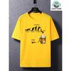 Men's Summer 100 Cotton Fashionable Casual Loose Large Fun Beer Pattern Printed Sports Round Neck Short Sleeve T-shirt Top