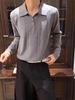 Men’s 2025 Autumn/Winter V-Neck Polo Sweater: American Retro, Casual Style Knitwear In Solid Colors