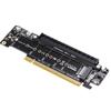 PCIE4.0 X16 To X8+x4+x4 Splitter Expansion Card 2X M.2 NVME SFF-8639 SSD Adapter