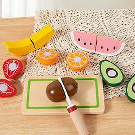 Children's Wooden Kitchen Playset: Pretend Cooking Utensils & Food Cutting Toys