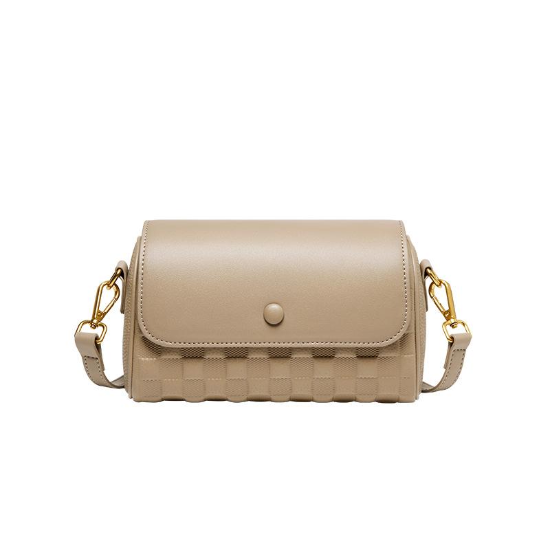 Mrs. Qiao Bag Women's 2025 New Autumn Winter Crossbody Bag Women's Bag High-end Feel Shoulder Bag Women's Genuine Leather Cylinder Bag