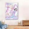 Aesthetic Cute Anime Girl Wall Tapestry   Themed Wall Hanging for Living Room  Study Decor