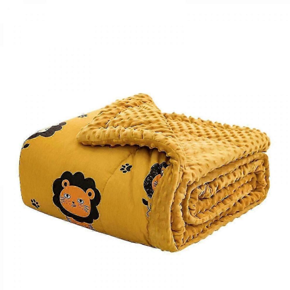 (As show, One size) Weighted Blanket For Kids, 100% Cotton Throw Blanket With Beads, Reversible Heavy Blanket For Children , 39x59 Inchn