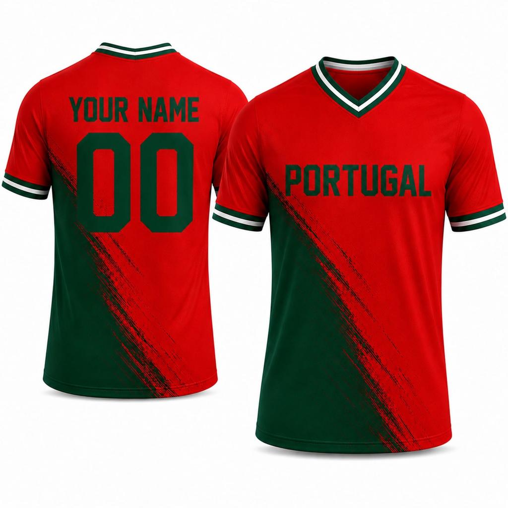 Customizable Soccer Jersey Shirt with Personalized and Number Breathable Fabric Short Sleeve V Neck Sports Top for Men Women