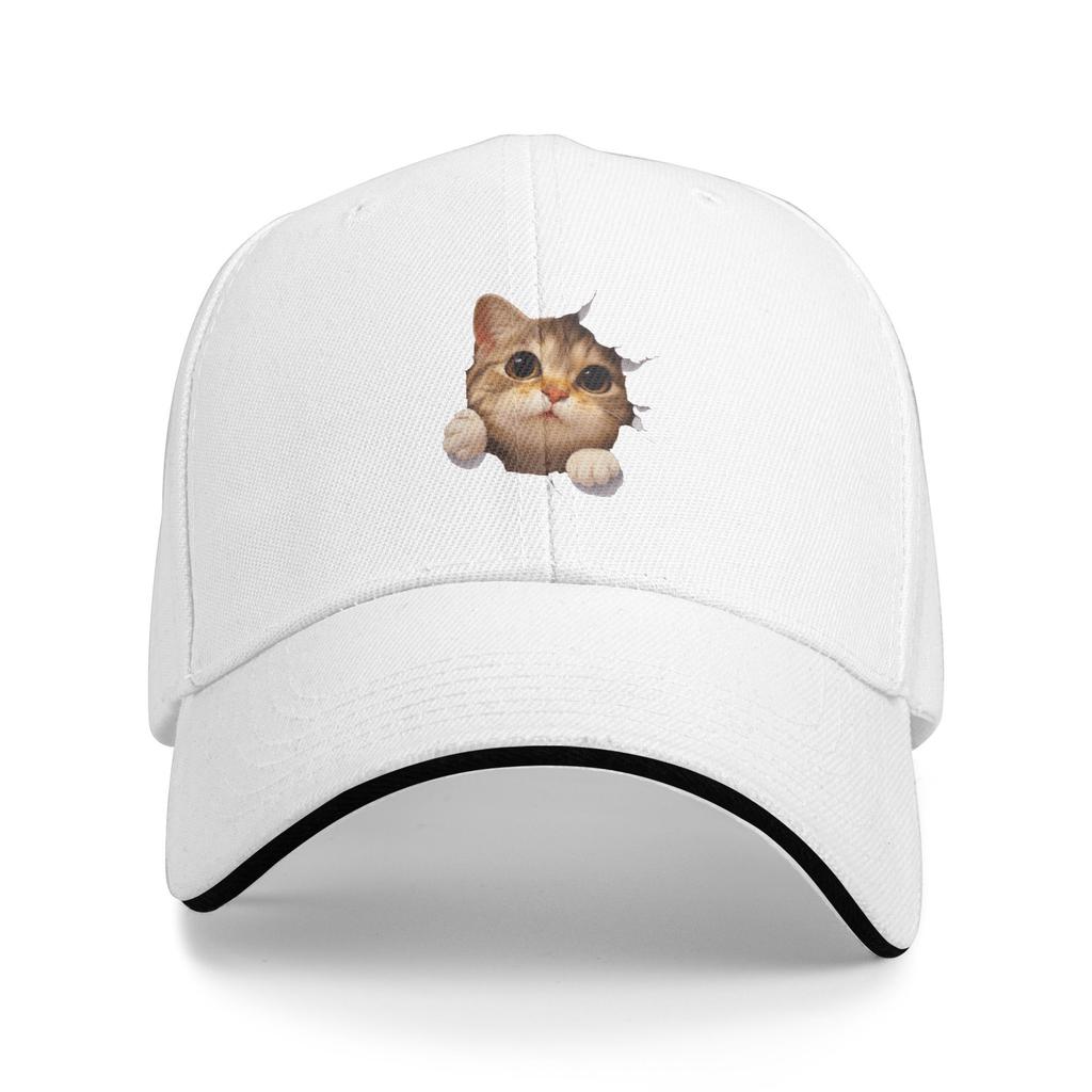 3D Katze Sonne Baseballkappe Sommer Unisex-Teens Design Trucker-Mütze Sonnenschutz Angepasste Retro Kpop Rock Baseballkappen