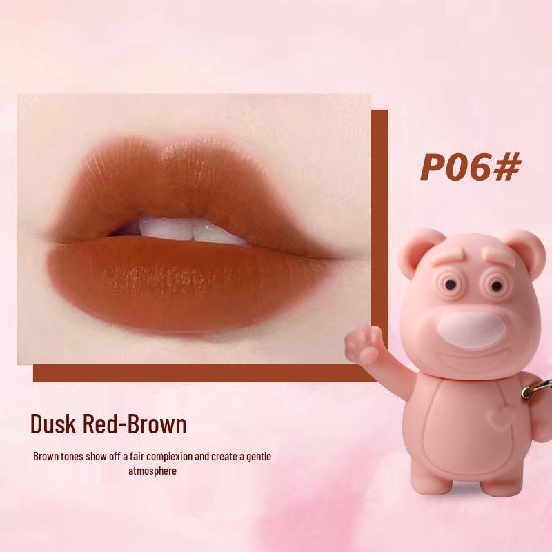 

Матовый тинт для губ Мягкий туман с мишкой - Милый, водостойкий, нелипкий, кремовый нюдовый макияж для студентов