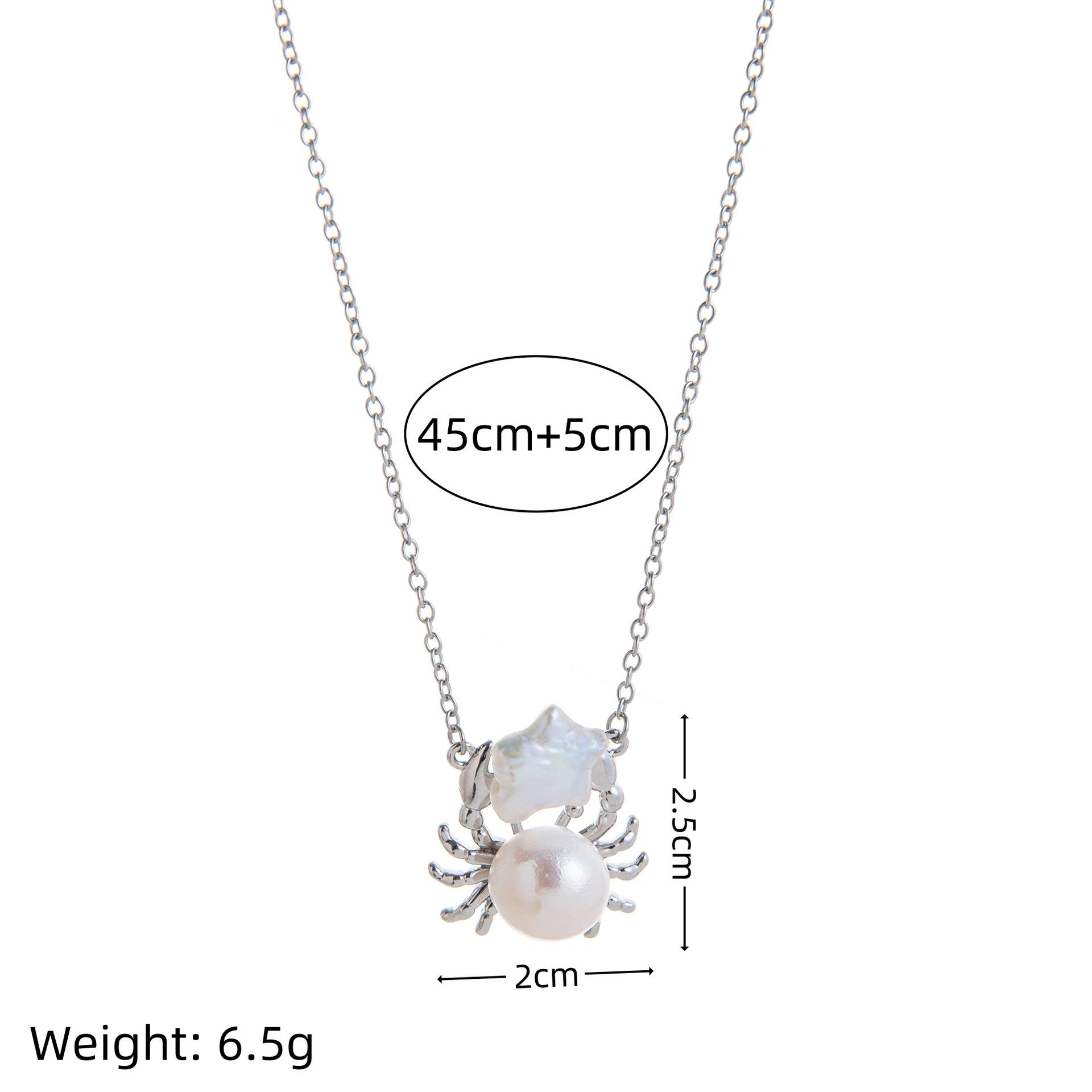 Ocean Series Retro-Style Pearl Fish Pendant Necklace