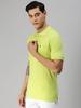 T-shirt da uomo a tinta unita con colletto alto, maniche corte, tinta unita, vestibilità regolare - Verde
