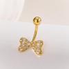 Fashion Zircon Butterfly Belly Button Rings Shiny Crystal Bow Navel Piercing For Women Girls Sexy Belly Ring Beach Jewelry Gifts