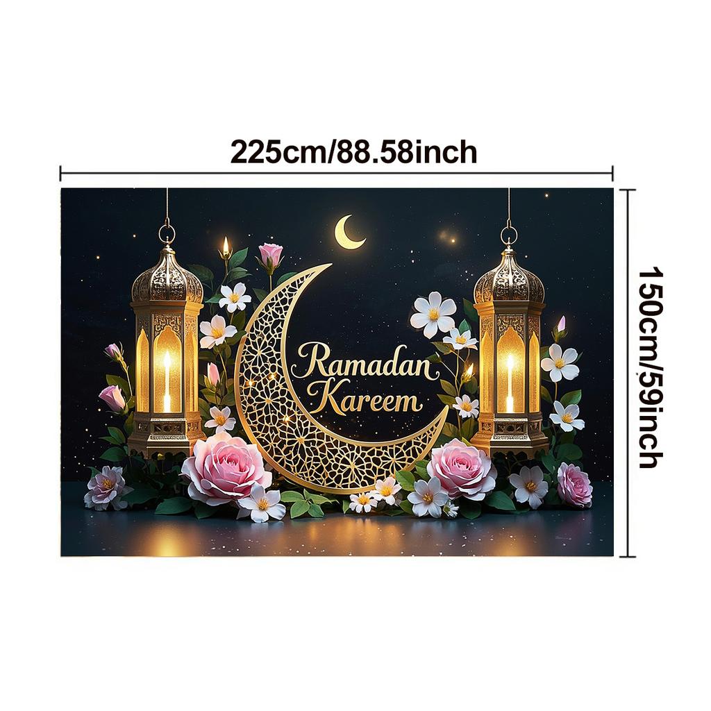 Elegant Eid Al-Adha Moon Photography Backdrops Wall Decoration for Room and Party,Festive Home Decor for New Year and Eid Celebrations