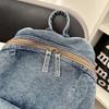 Zaino rétro in denim da donna a grande capacità