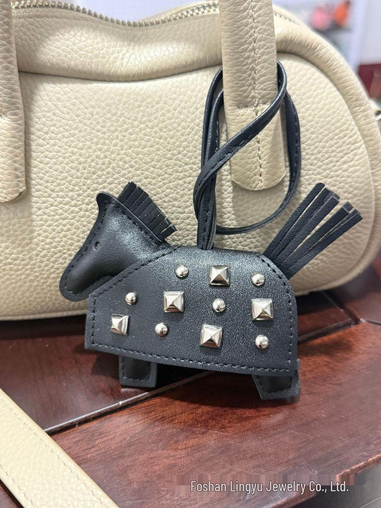 Personalized Leather Pony Bag Charm - Versatile, Cute Hanging Ornament