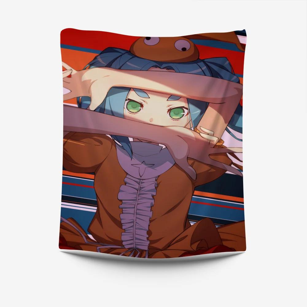 Anime Action Heroine Tapestry Dynamic Battle Scene Design Perfect for Fan Room Decor Large Wall Hanging Artwork