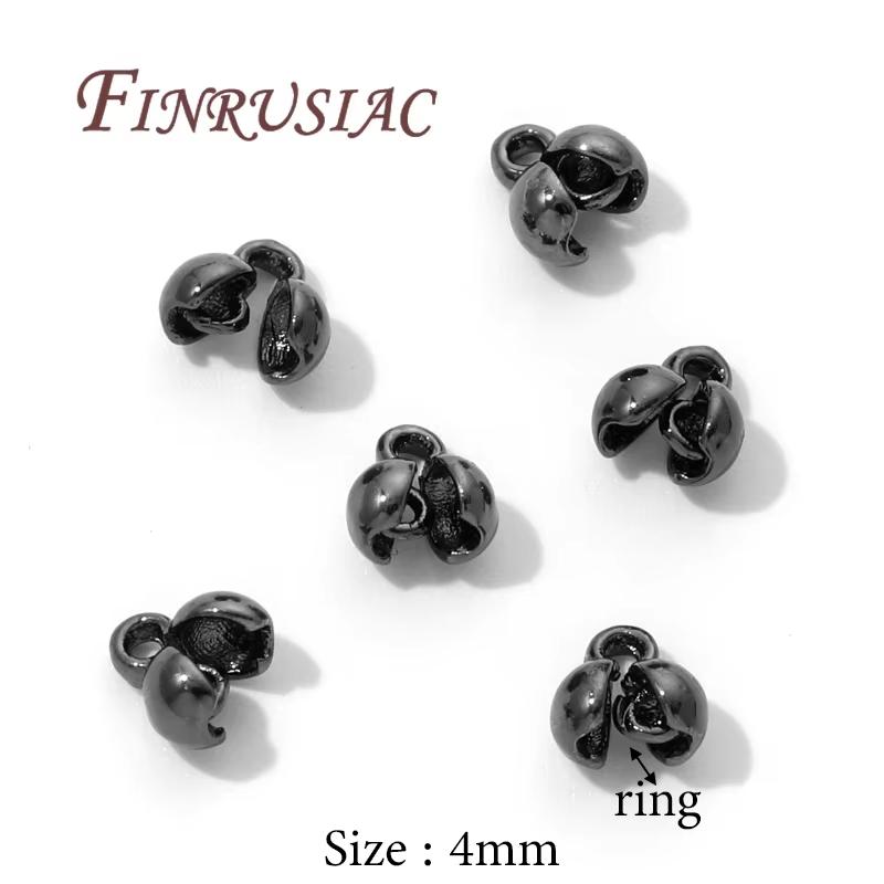 10/20 Stück 18K Vergoldete Quetschperlen Für Schmuck, Quetschperlen-Abdeckung, Perlenendkappen Kugelkette Verbinder, DIY Zubehör, Quetschperlen Endkappe