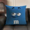Cute Funny Art M-M&M'S Cushion Cover Summer Breathable Linen Organic Fabric Double-Sided Printing Sofa Pillow Case Home Decor