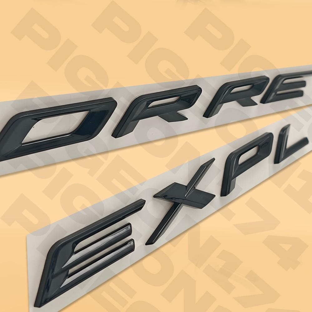 Front Hood Emblem For Explorer Letter 3D Decal Sticker Gloss Black Decoration