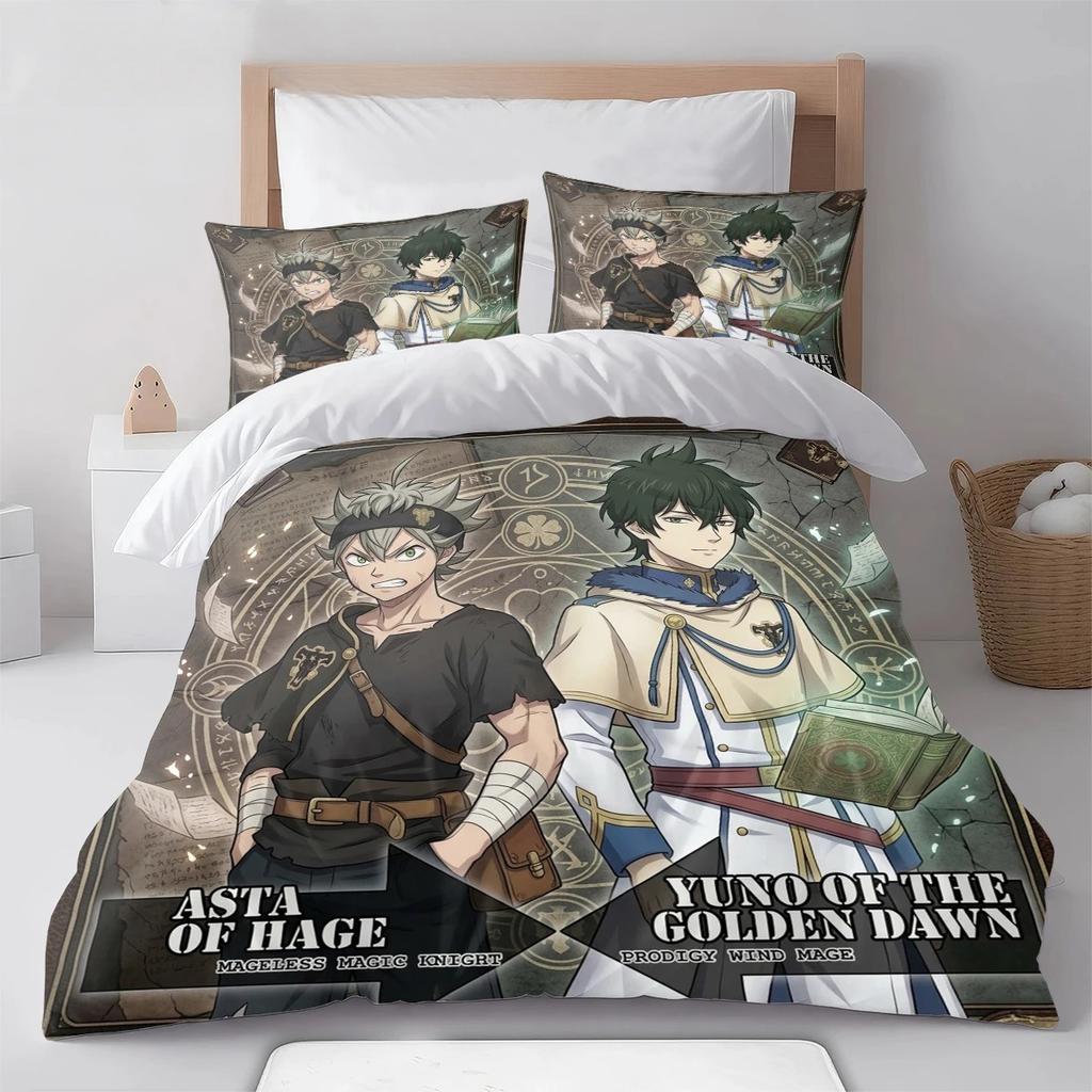 Anime B-Black Clover Bedding Set Ast Duvet Cover Pillowcase Bedroom Decoration Full Size Youth Kids Girl Boys Birthday gift