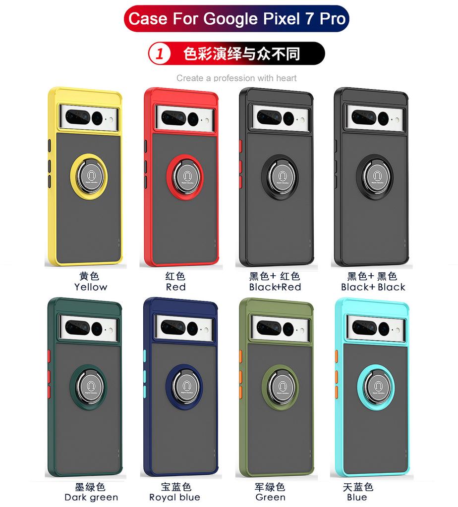 For Google Pixel 7 Pro Case Hard PC With Ring Stand Shockproof Protective Back Cover Case For Google Pixel 7 6 Pro Pixel7 Shell