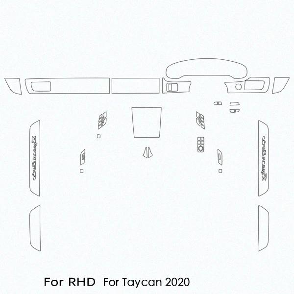 Transparent Car Styling Center Console Dashboard Interior Trim Protection Film TPU Protector Sticker for Porsche Taycan