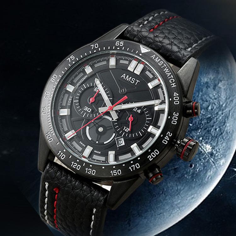 AMST Aimeishi Men's Waterproof Quartz Watch with Steel Band - High-Value Fashion Wristwatch