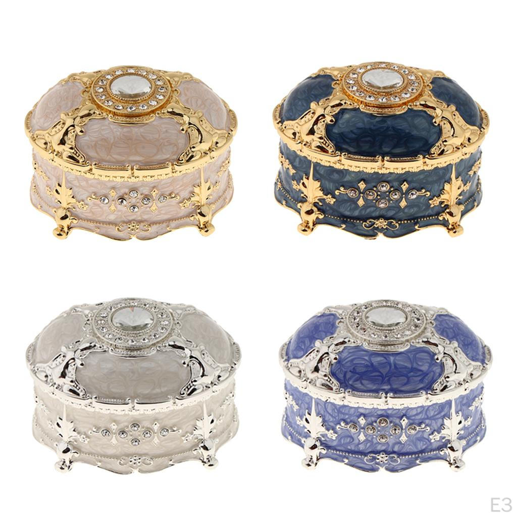 Chest Trinkets Jewelry Box Storage Studs Ring Holder Case