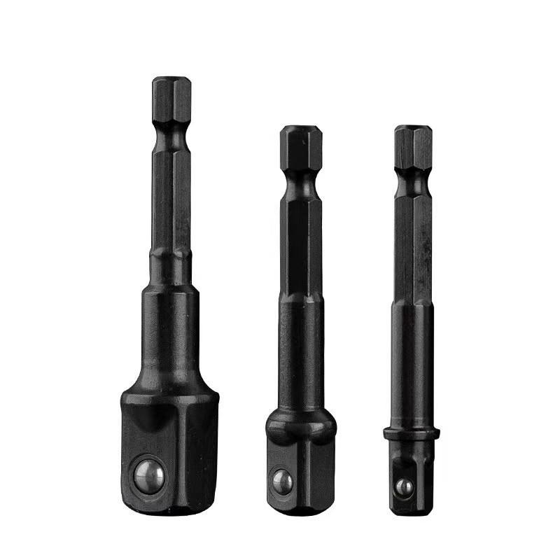 Electric Drill Hex to Square Socket Adapter Rod - 1/2" & 1/4" Drive Extension.