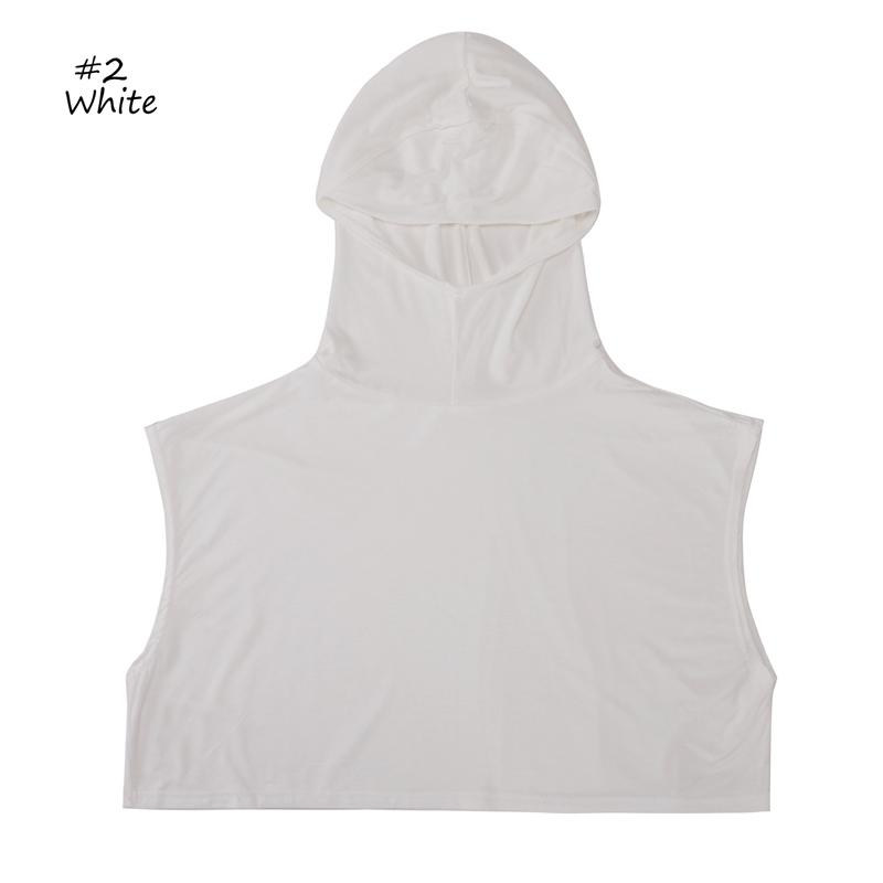 Ramadan Sleeveless Hooded Modal Cotton Detachable Collar Solid Color Simple Hat Women'S Scarf Muslim Hijab Backing Shirt Turban