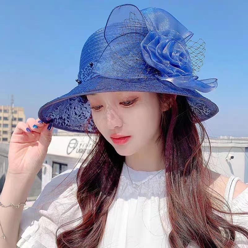 Easter Flower Sun Hat - Ultra-Lightweight, Wide Brim, Sunshade Design for Women - Perfect for Outdoor Seaside Vacations, Spring and Summer Seasons