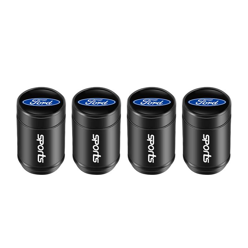 4Pcs Metal Car Tire Valve Caps 3D Aluminum Alloy Stem Caps For Ford Focus Mk2 Mk4 Mk8 Fiesta Mondeo Shelby Ecosport Mustang PumaBD7