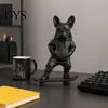 Durable PLA Dog Sculpture 3D Printed Skateboard Bulldog Statue, French Figurine Ornament, Unique Gift for Enthusiasts Hooded Sweatshirt Home