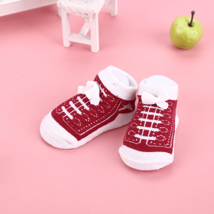 Fashionable Cute Shoe-Style Breathable Cotton Baby Socks for Autumn & Winter