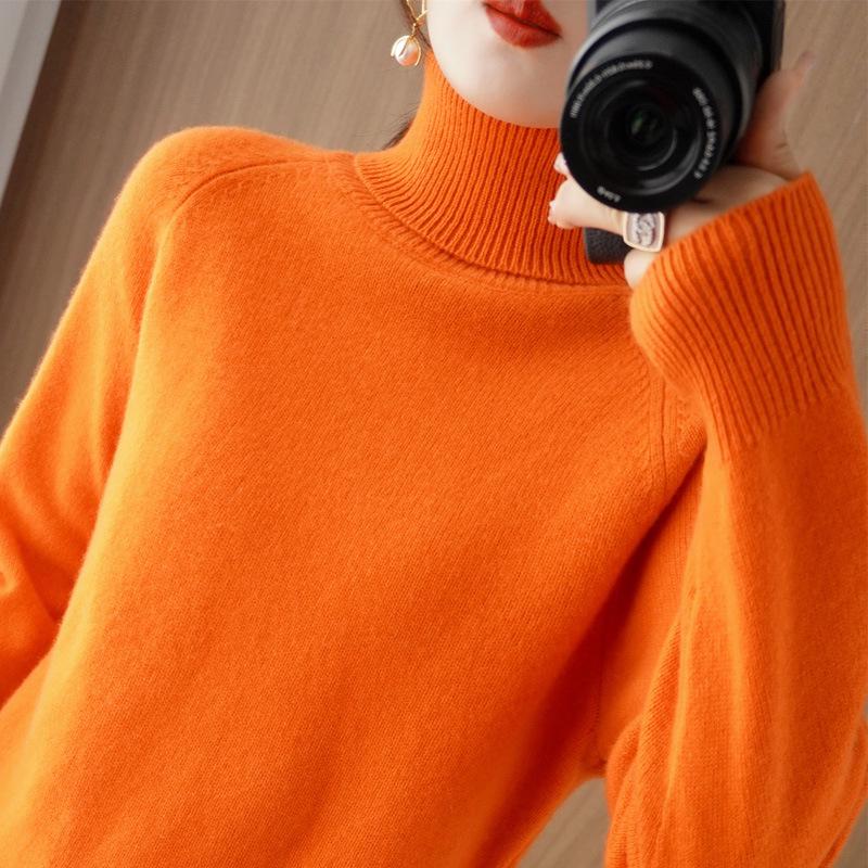 Maglione da Donna a Collo Alto con Maniche Raglan - Strato Interno Autunno/Inverno